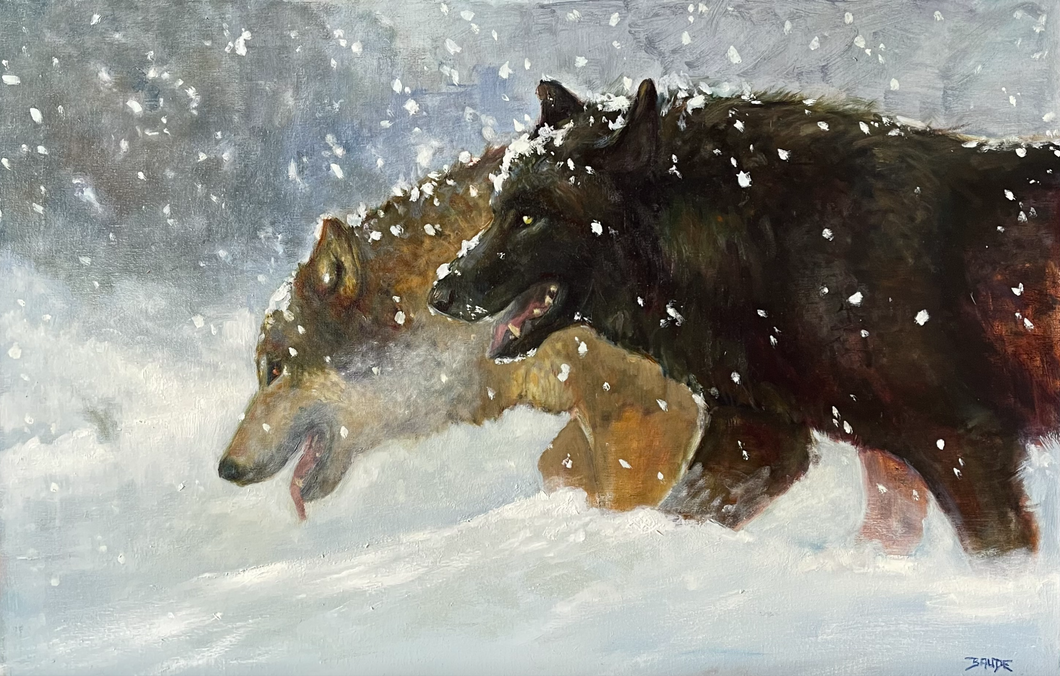 Braving Winter - 24x36