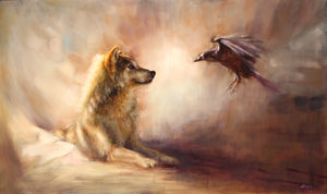 The Storyteller - 36x60 - Available at Montana Trails Gallery, Bozeman, MT