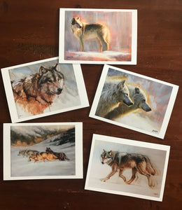 Boxe of 5 wolves cards