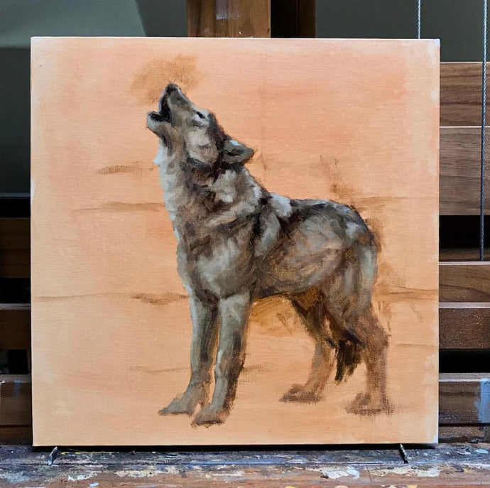 wolf oil sketch